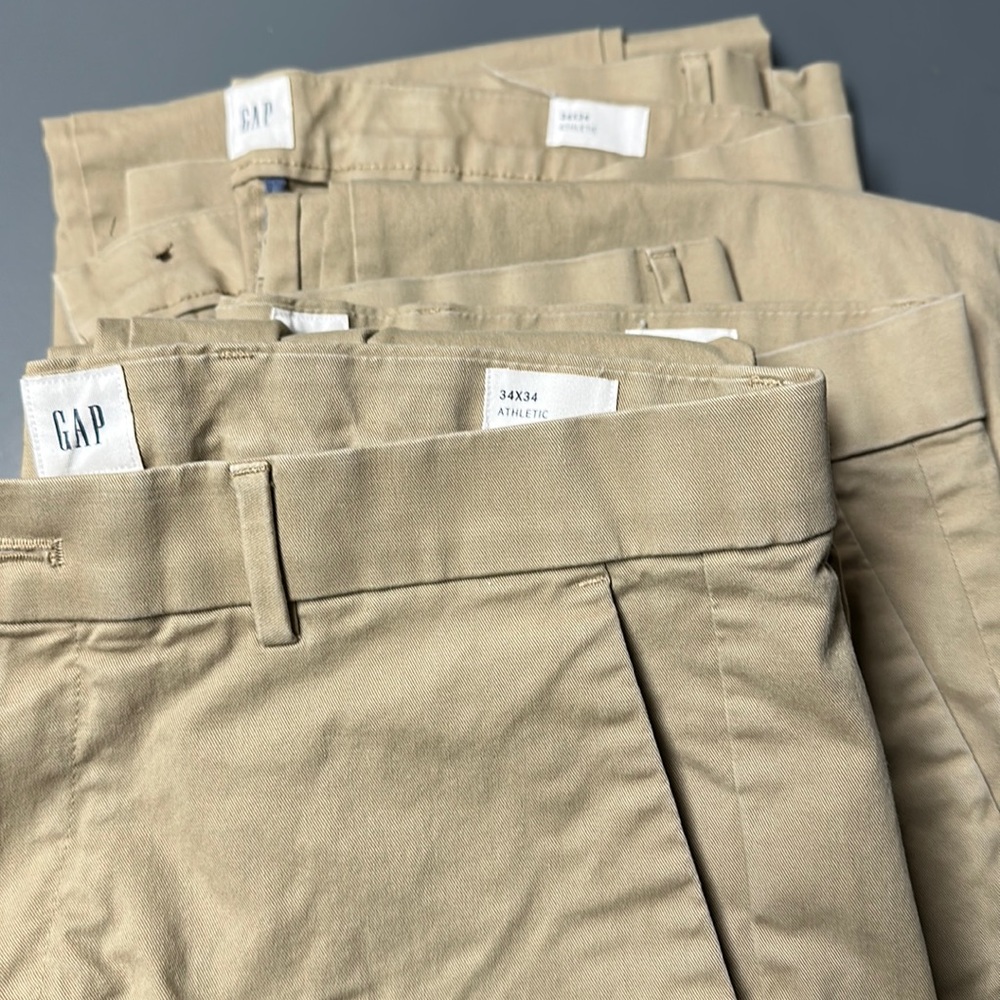Lot of 3 Gap relaxed 34x34 athletic khakis